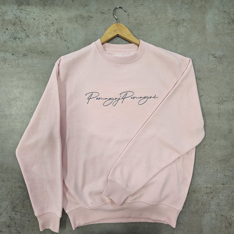 Bluza Pomagaj Pomagać Haftowana Różowa