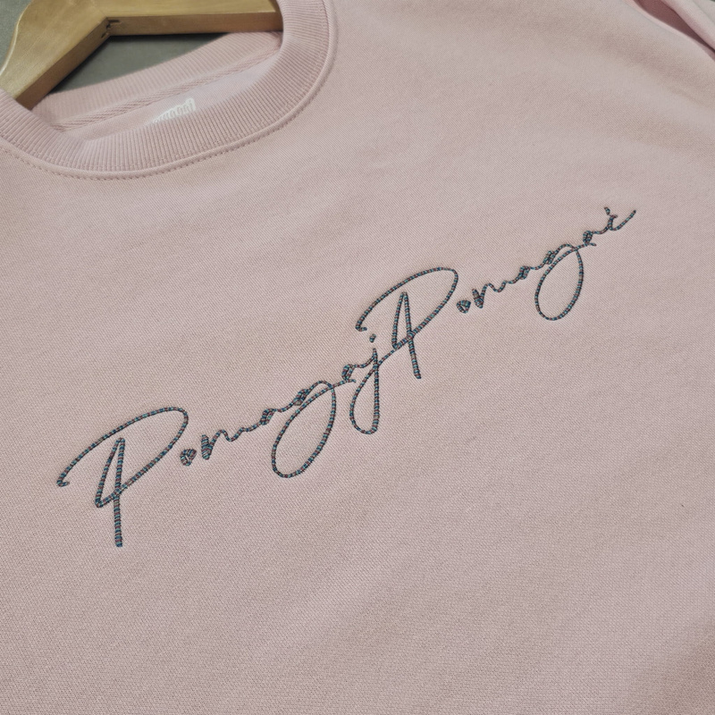 Bluza Pomagaj Pomagać Haftowana Różowa