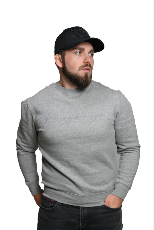 Bluza Pomagaj Pomagać Haftowana Szara