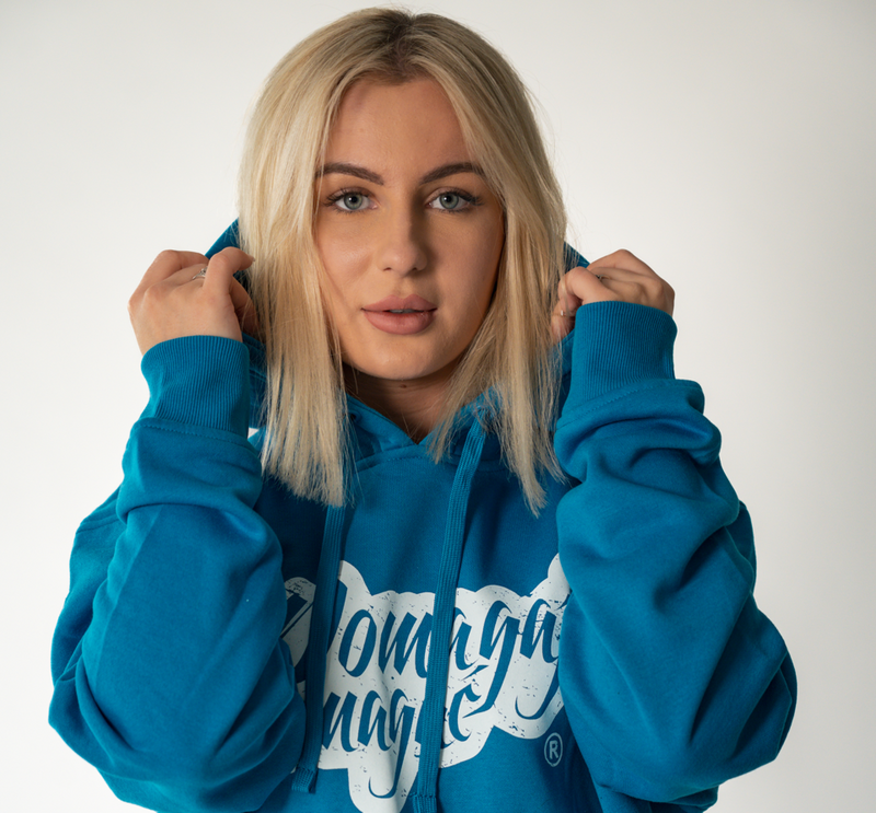 Bluza "Kangurka" Pomagaj Pomagać Turkusowa