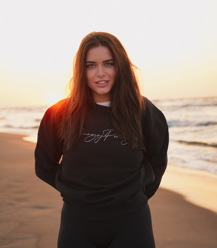 Bluza Pomagaj Pomagać Haftowana Czarna