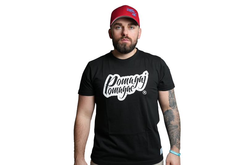 Koszulka CZARNA - Pomagaj Pomagać (przetarcia) 2k21