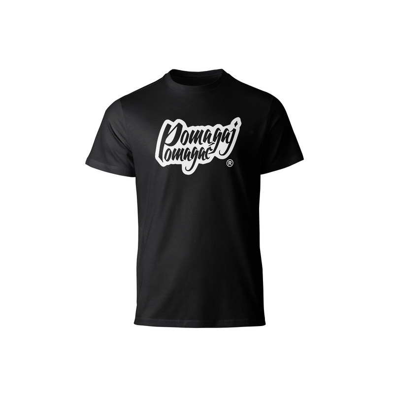 Koszulka CZARNA - Pomagaj Pomagać (przetarcia) 2k21