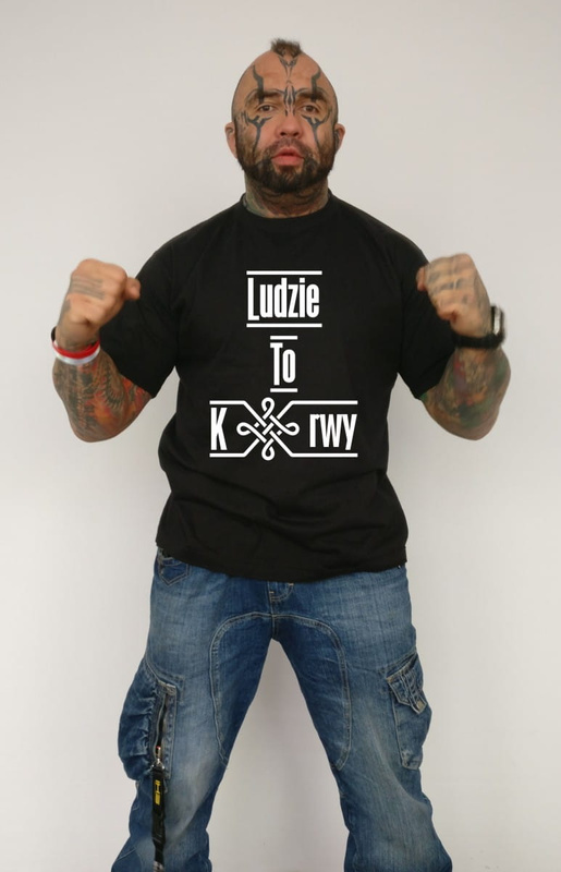 T-shirt Ludzie To K@rwy Czarny