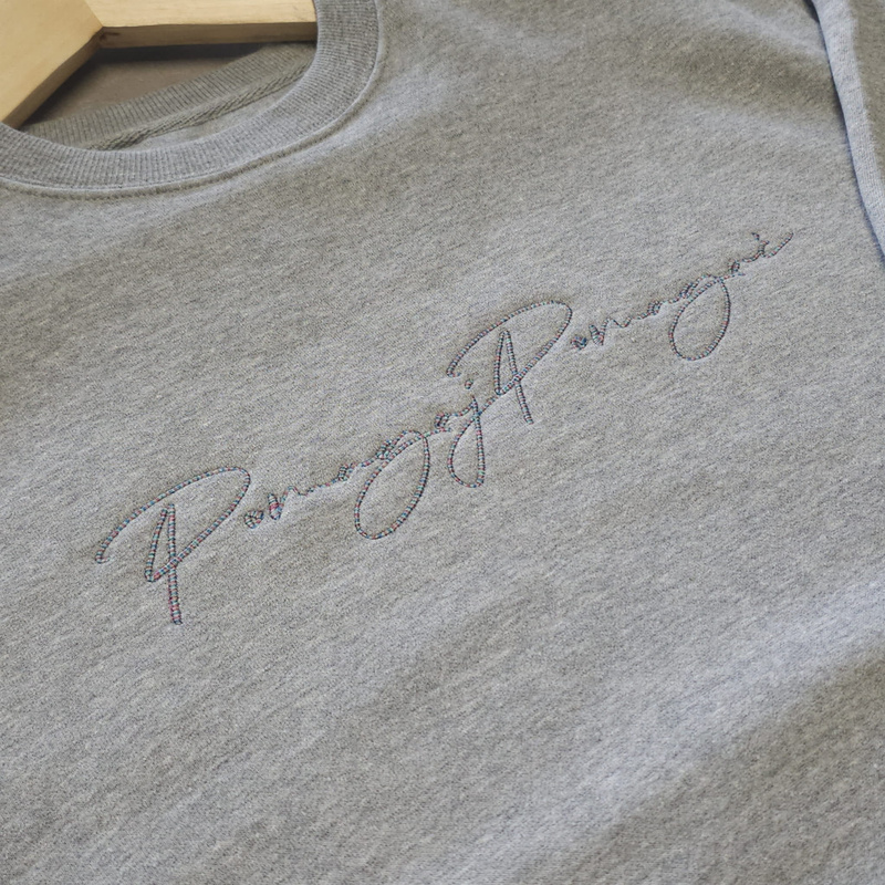 Bluza Pomagaj Pomagać Haftowana Szara