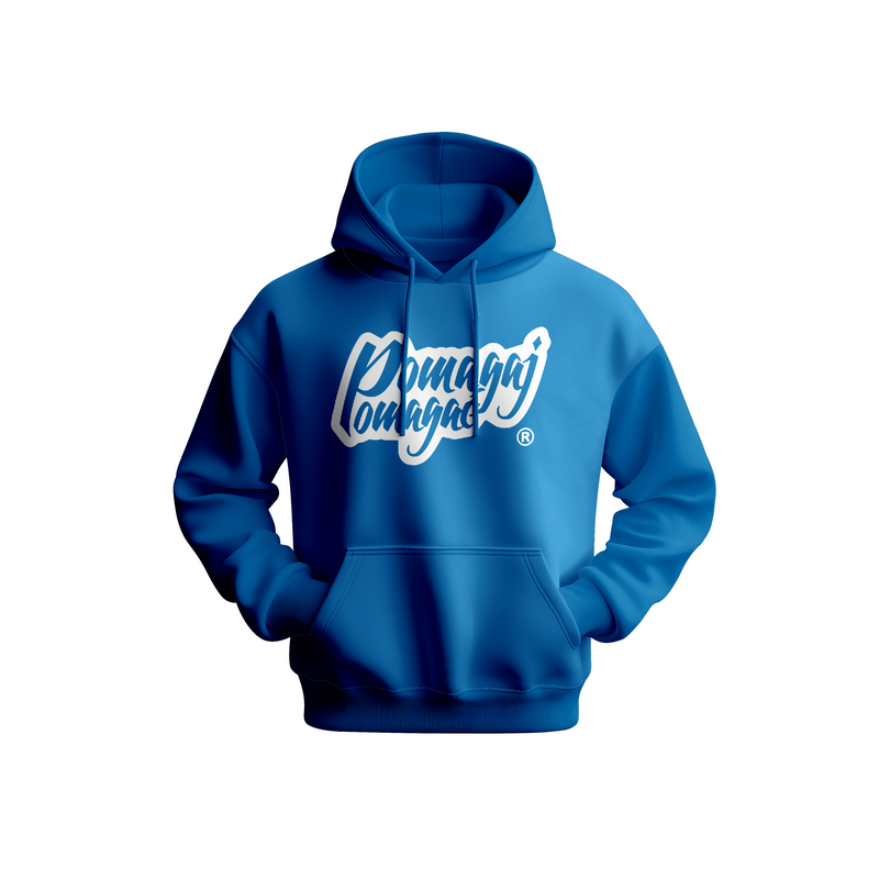 Bluza "Kangurka" Pomagaj Pomagać Turkusowa