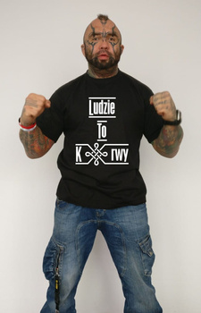 T-shirt Ludzie To K@rwy Czarny