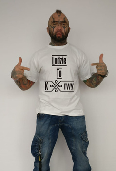 T-shirt Ludzie To K@rwy Biały